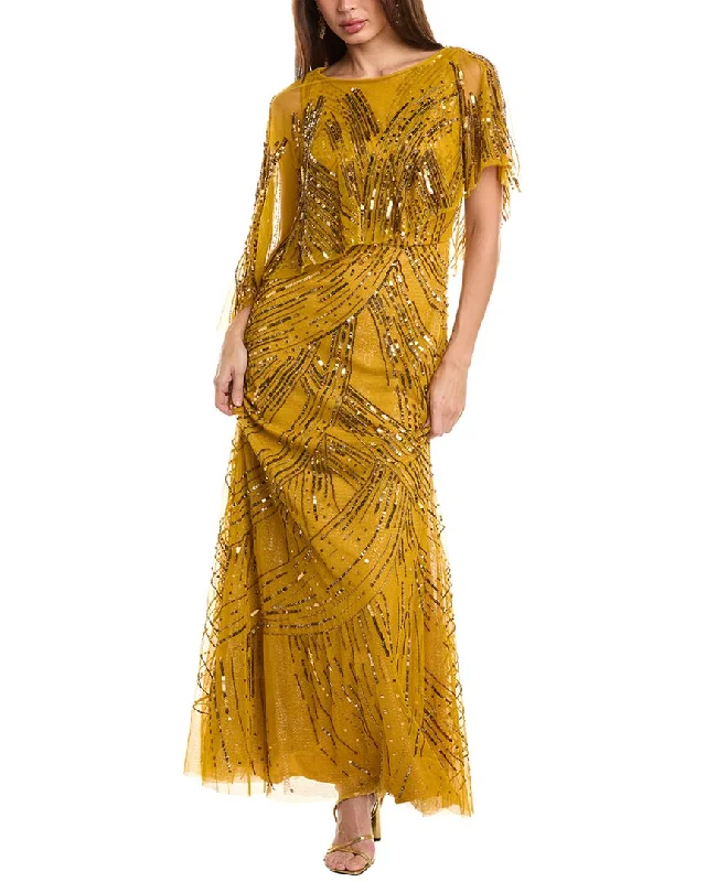 Closeout Sale Theia Ayla Beaded Shawl Gown