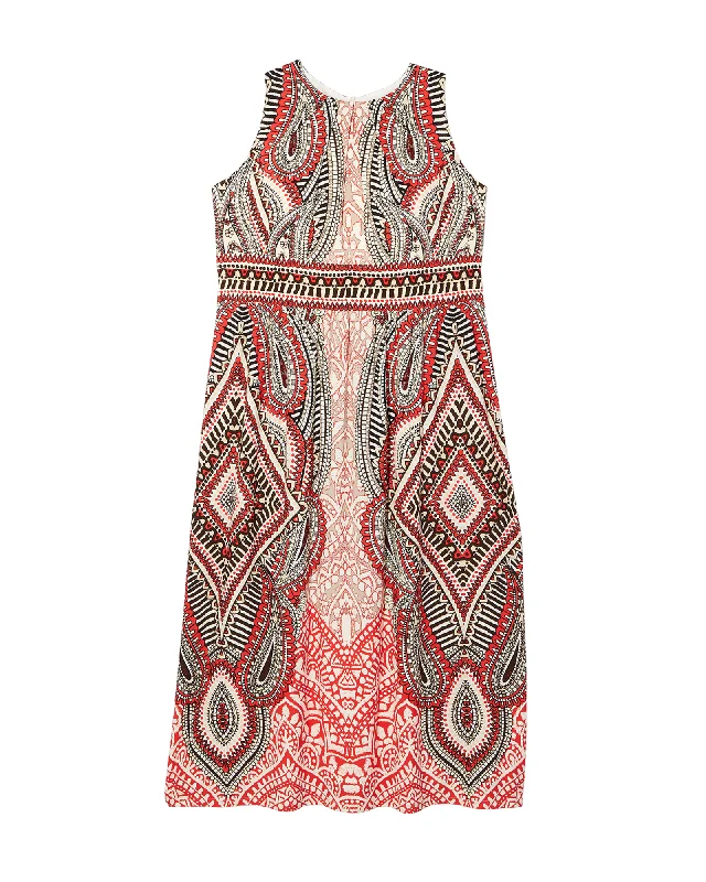 Clearance Items Calista Pleated Neck Maxi Dress | Orange / Coral