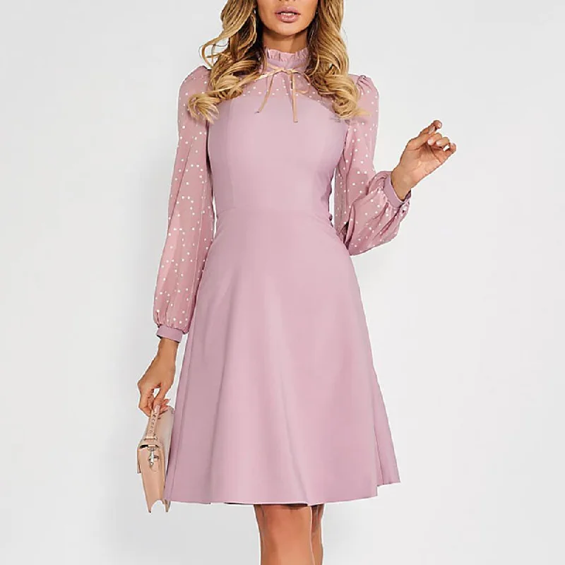 Exclusive Deal Polka Dots A Line Dress