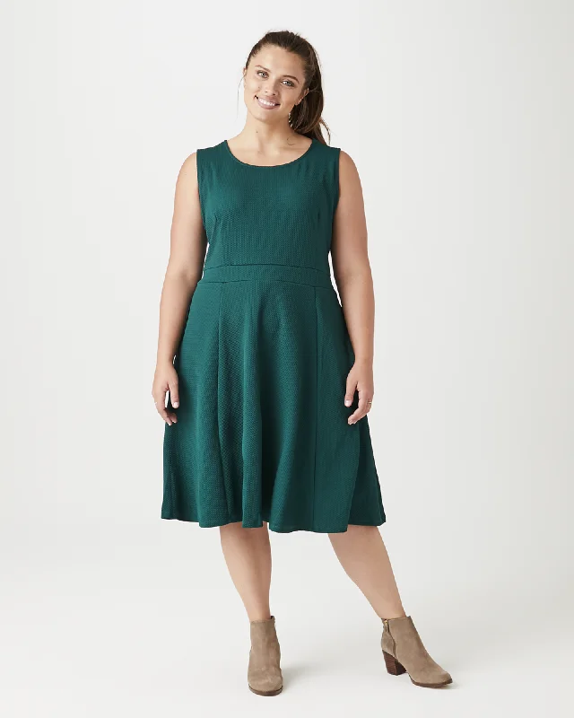 Year-End Sale Ortiga Fit and Flare Dress | Forest Green