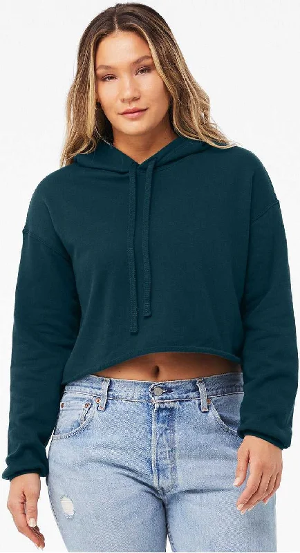 Price Drop Bella + Canvas 7502 Women's Cropped Fleece Hoodie - Atlantic