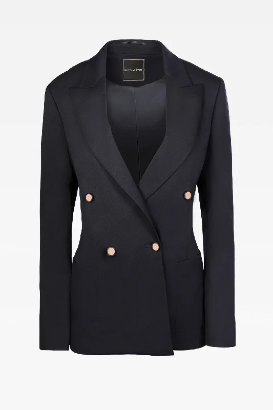 Discount Deals Carrie Navy Double Breasted Jacket: Tailored Elegance Essential for Modern Women