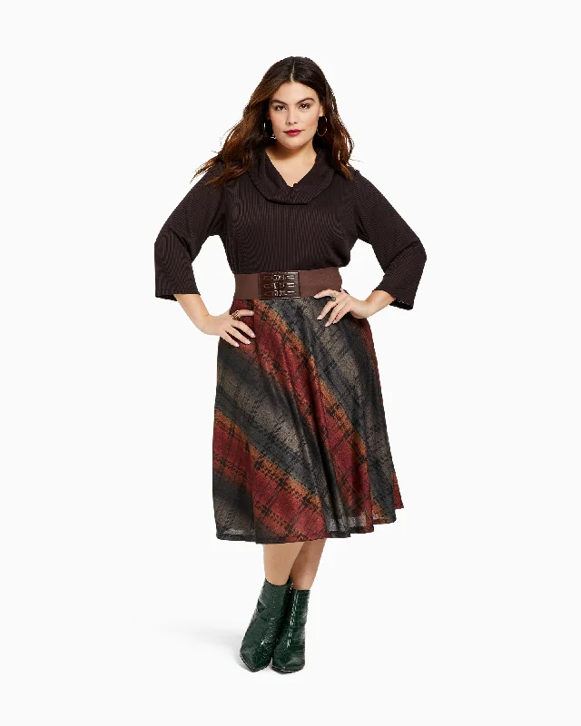 Extra Savings Pierre Belted Sweater Dress | Brown / Orange