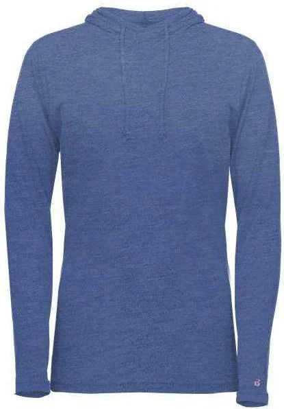 Clearance Event Badger Sport 496500 Tri-Blend Surplice Women's Hoodie Tee - Royal Heather Clearance Event Badger Sport 496500 Tri-Blend Surplice Women's Hoodie Tee - Royal Heather