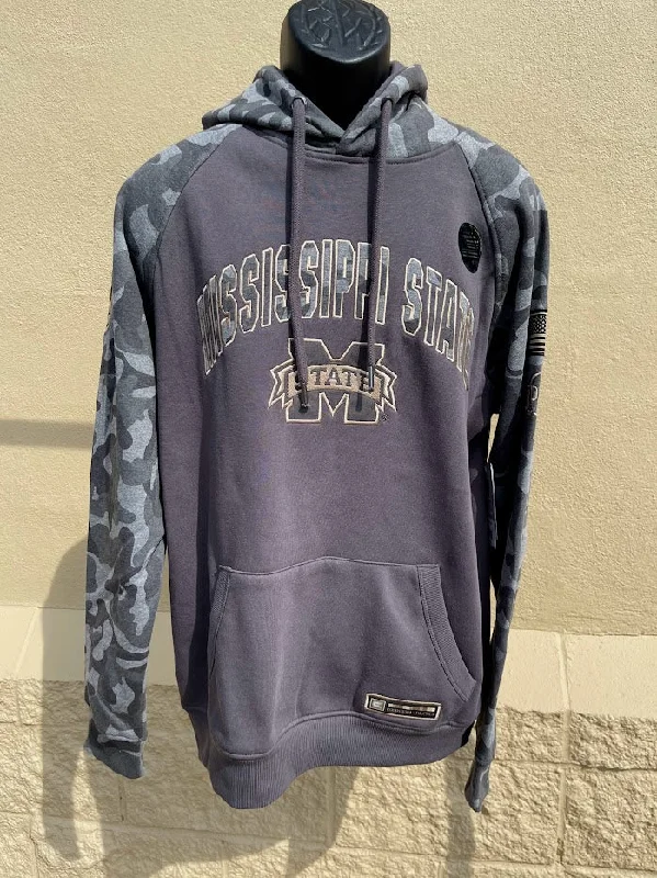 Deal Explosion Men's Colosseum OTFH11325C-MSU Mississippi State Aviator Hoodie Pavement/Heather Combo