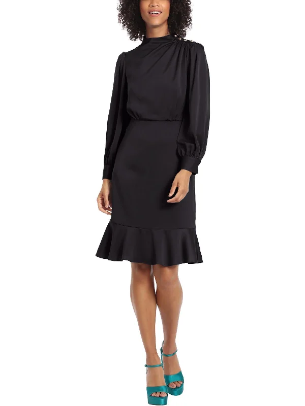 Price Fest Womens Ruffled Above Knee Shift Dress
