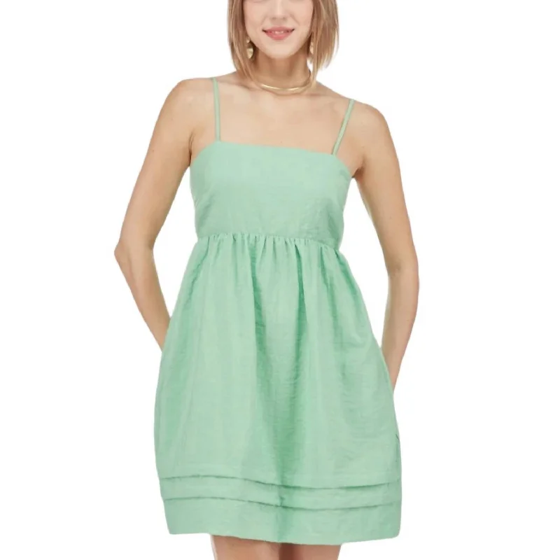 Seasonal Clearance Tie Back Sundress In Seafoam