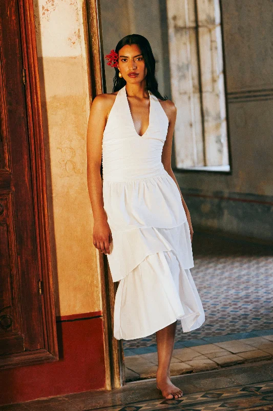 Limited Stock Belinda Tiered Maxi Dress - White