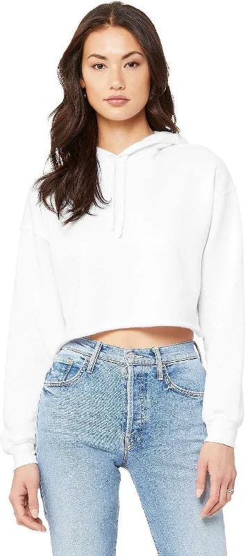 Savings Event Bella + Canvas 7502 Women's Sponge Fleece Cropped Fleece Hoodie - White Savings Event Bella + Canvas 7502 Women's Sponge Fleece Cropped Fleece Hoodie - White