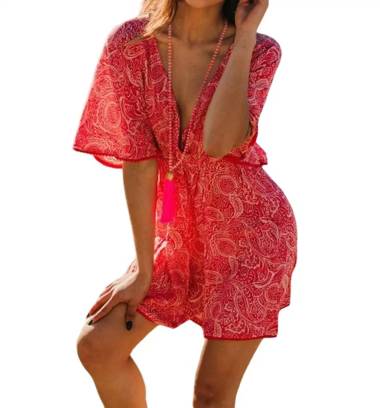 Price Rollback Summer Short Honolulu Dress In Red