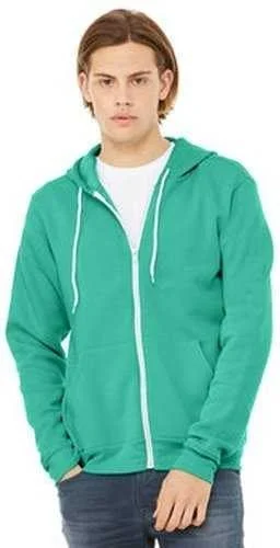 Markdowns Bella + Canvas 3739 Unisex Poly-Cotton Fleece Full-Zip Hooded Sweatshirt - Teal Markdowns Bella + Canvas 3739 Unisex Poly-Cotton Fleece Full-Zip Hooded Sweatshirt - Teal