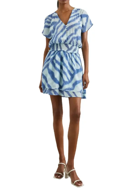 Today’s Deal Karla Dress In Blue Watercolor Stripes