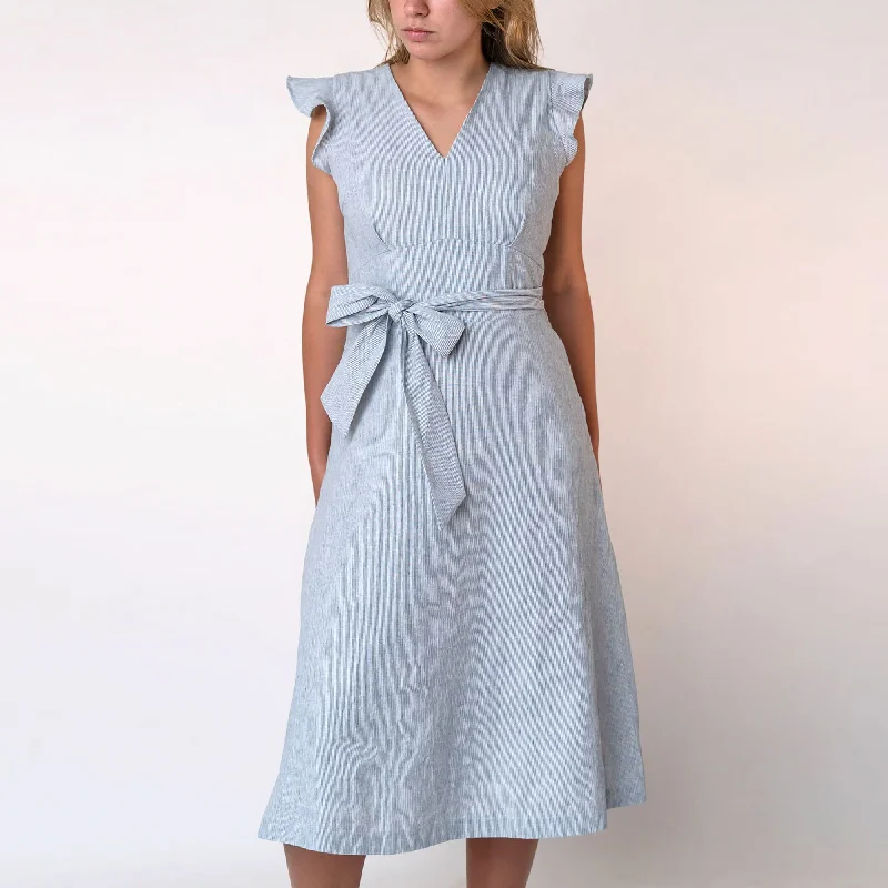 Stock Up and Save Flutter Sleeve Tie-Waist Dress