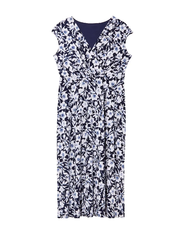 Sneak Peek Sale Springfield Sleeveless Surplice Maxi Dress | Navy / White