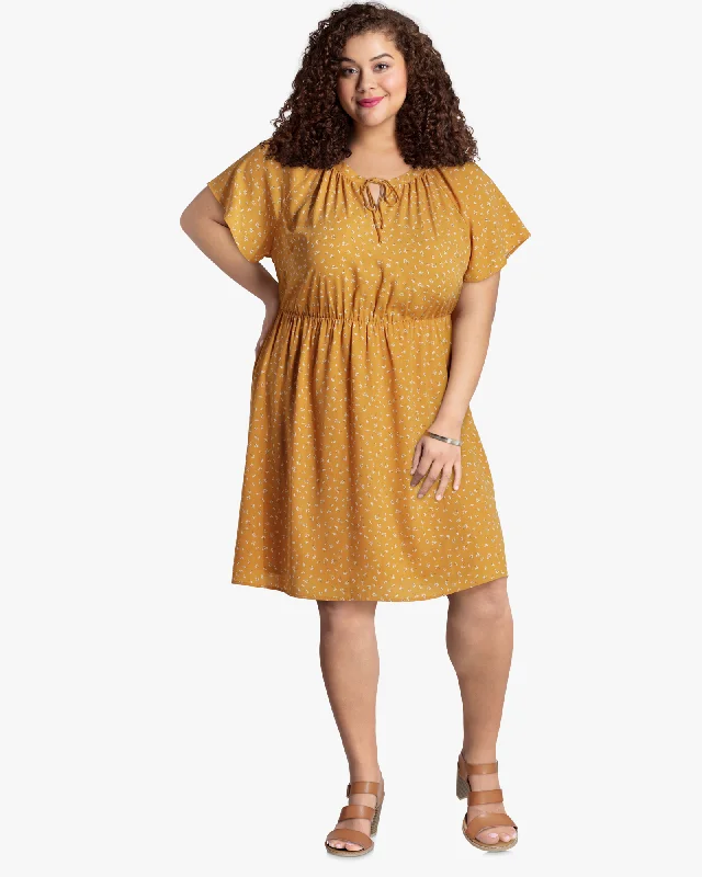 Price Drop Augusta Keyhole Dress | Yellow / Ivory