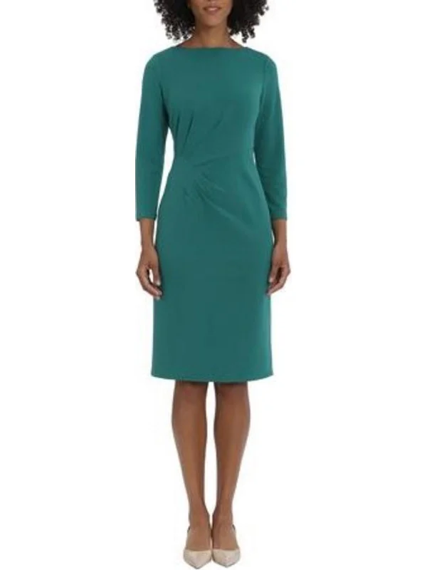 Deep Discounts Womens Pleated Knee Length Sheath Dress