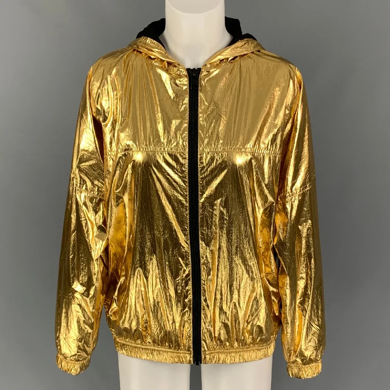 New Deals ZADIG & VOLTAIRE Size S Gold Polyamide Metallic Zip Up Jacket