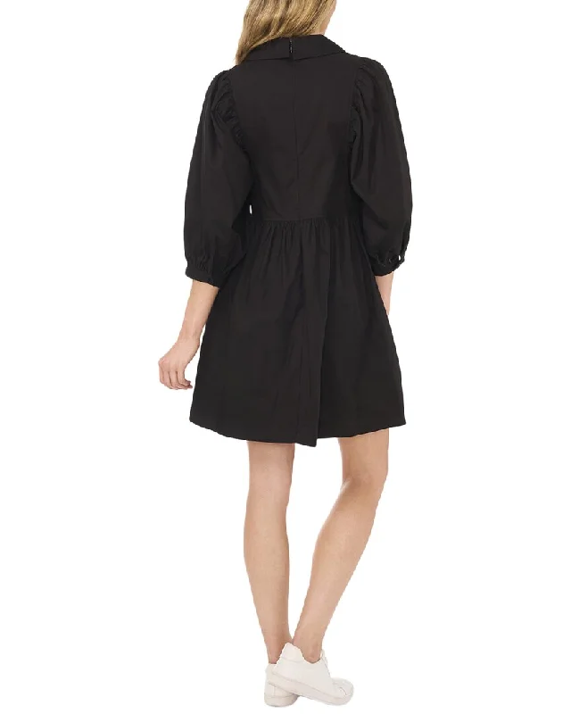 One-DAY Sale Cece Collared V-Neck Shirred Babydoll Dress