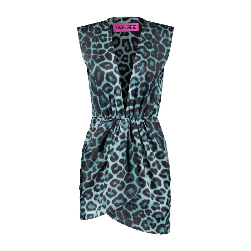 Overstock Nagano SL Short Blue Leopard