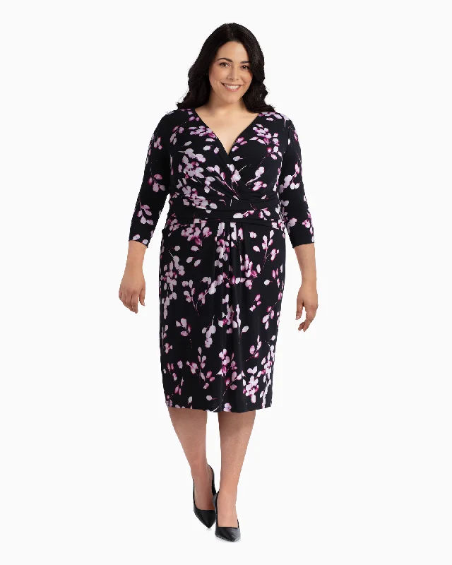 Hurry In Waconia Stretch Jersey Dress | Black / Purple