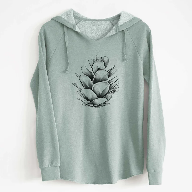 Steals and Deals Tsuga heterophylla - Western Hemlock Pine Cone - Cali Wave Hooded Sweatshirt