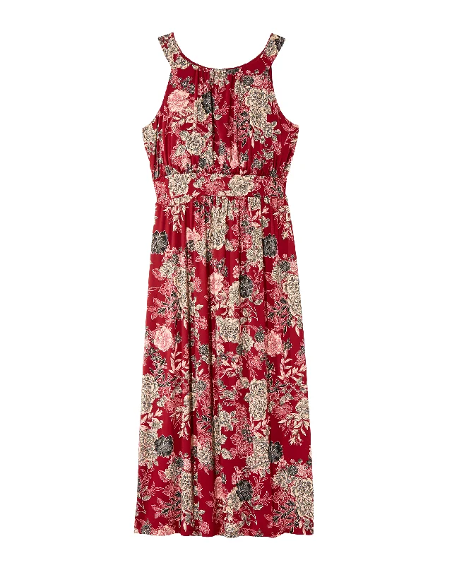 Unmissable Offer Oceanway Halter Maxi Dress | Burgundy / White