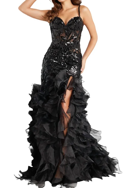 Special Savings Embellished Mermaid Dress In Black