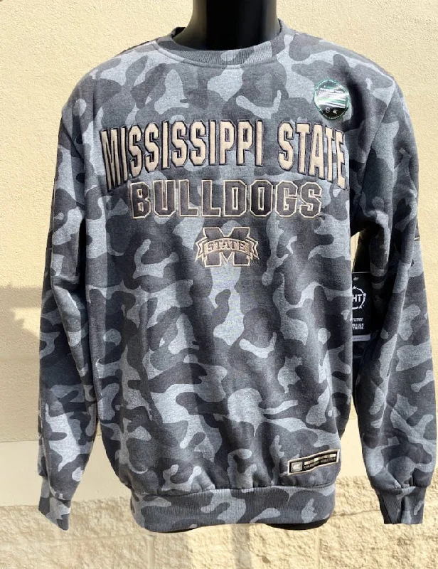 Overstock Men's Colosseum OTFC11326-MSU Mississippi State Coyote Crew Neck Sweatshirt Heather Combo