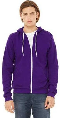 Massive Deals Bella + Canvas 3739 Unisex Poly-Cotton Fleece Full-Zip Hooded Sweatshirt - Team Purple Massive Deals Bella + Canvas 3739 Unisex Poly-Cotton Fleece Full-Zip Hooded Sweatshirt - Team Purple