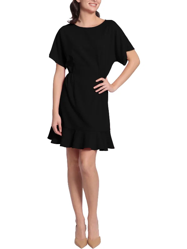 Price Smash Womens Cinched Ruffled Wear To Work Dress