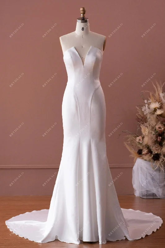 Super Sale Elegant Satin Bowknot Mermaid Wedding Dress