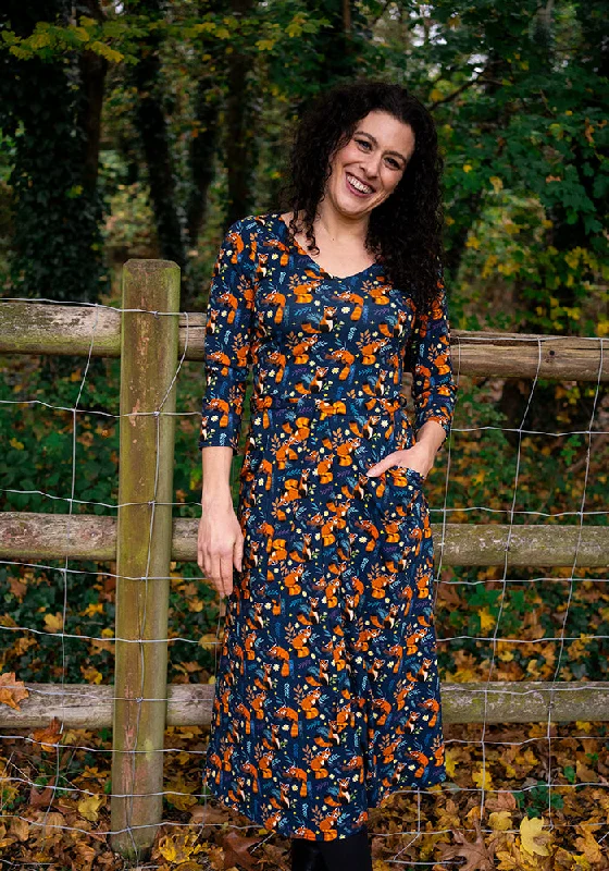 Price Reduction Ripley Red Pandas Print Cotton Midi Dress