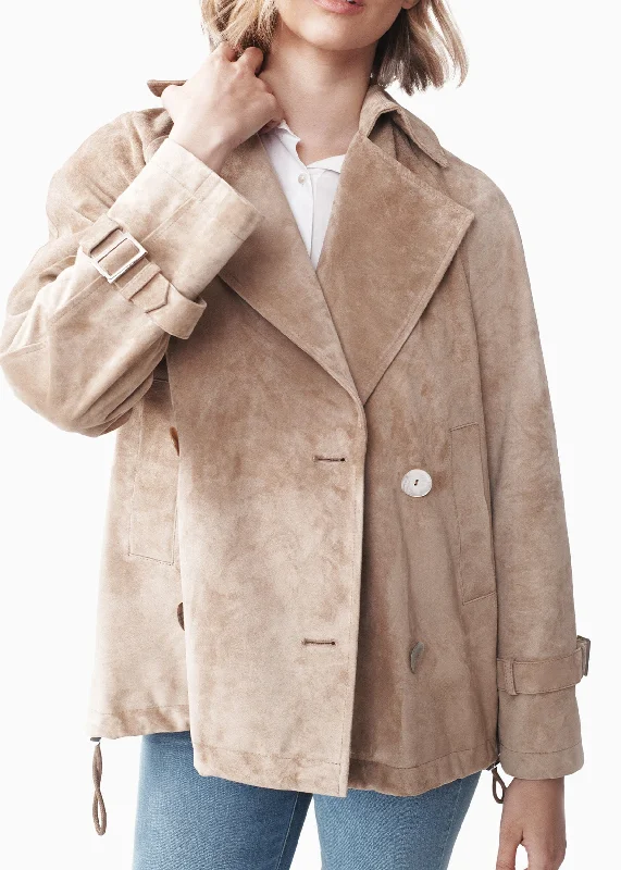 Flash Sale PERLA SUEDE SHORT TRENCH COAT
