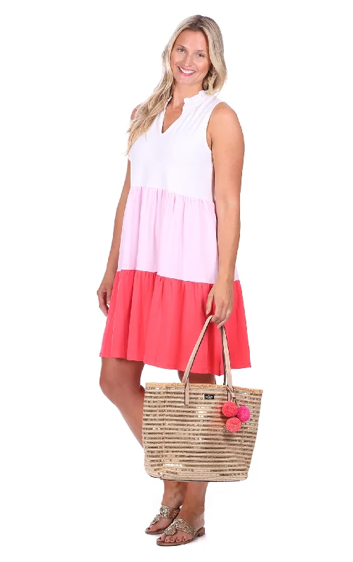 Early Bird Discount Harriet Dress in Pink Colorblock