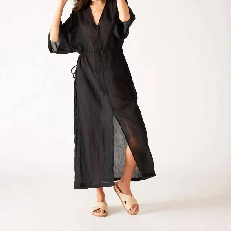 Special Price Breezy Kaftan Dress In Black