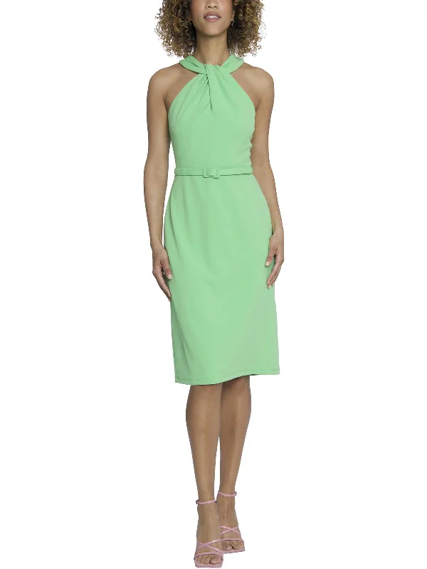 Unmissable Offer Womens Textured Knee Length Halter Dress