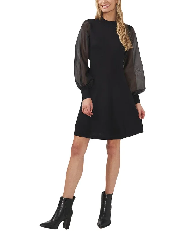Don’t Miss Out Cece Organza Sleeve Fit And Flare Sweater Dress