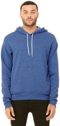 Deal Dash Bella + Canvas 3719 Unisex Sponge Fleece Pullover Hooded Sweatshirt - Heather True Royal
