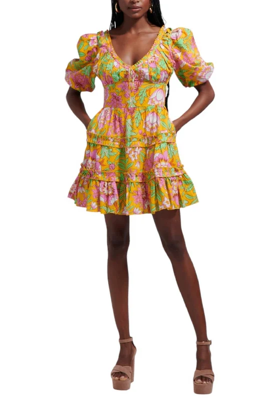 Savings Galore Eloise Dress In Betty Yellow Print