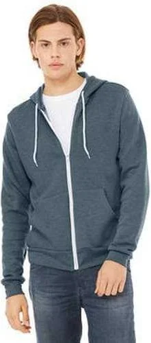 Crazy Deals Bella + Canvas 3739 Unisex Poly-Cotton Fleece Full-Zip Hooded Sweatshirt - Heather Slate Crazy Deals Bella + Canvas 3739 Unisex Poly-Cotton Fleece Full-Zip Hooded Sweatshirt - Heather Slate