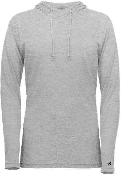 Last Chance Badger Sport 496500 Tri-Blend Surplice Women's Hoodie Tee - Oxford