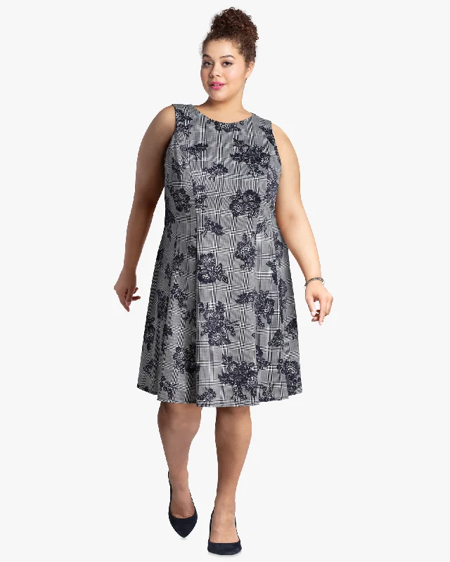Seasonal Clearance Lobelia Fit and Flare Dress | Navy / Light Grey