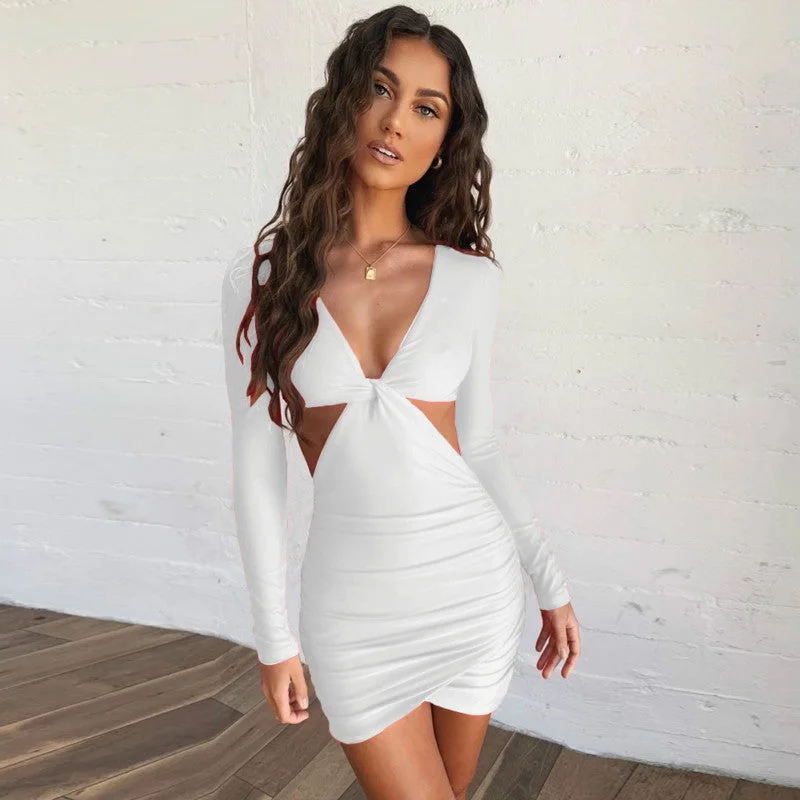 Epic Deals Cut Out Crisscross Hem Dress