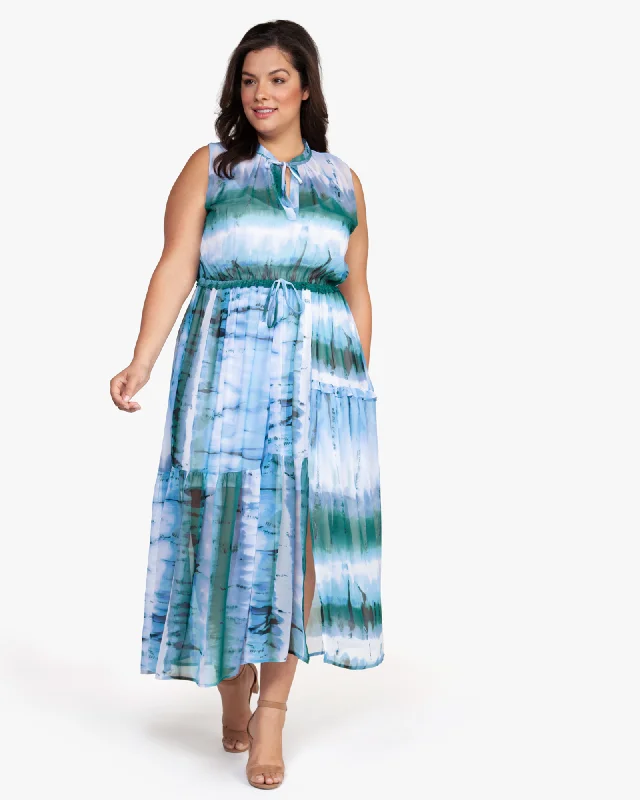 Overstock Sale Cary Tie-Dye Maxi Dress | Light Blue / Light Green