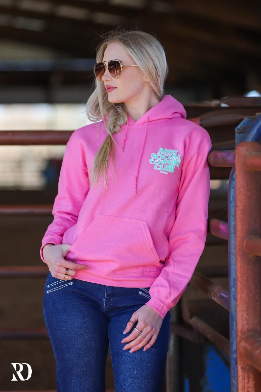 Crazy Deals ANTI SOCIAL COWGIRL CLUB HOODIE - NEON PINK