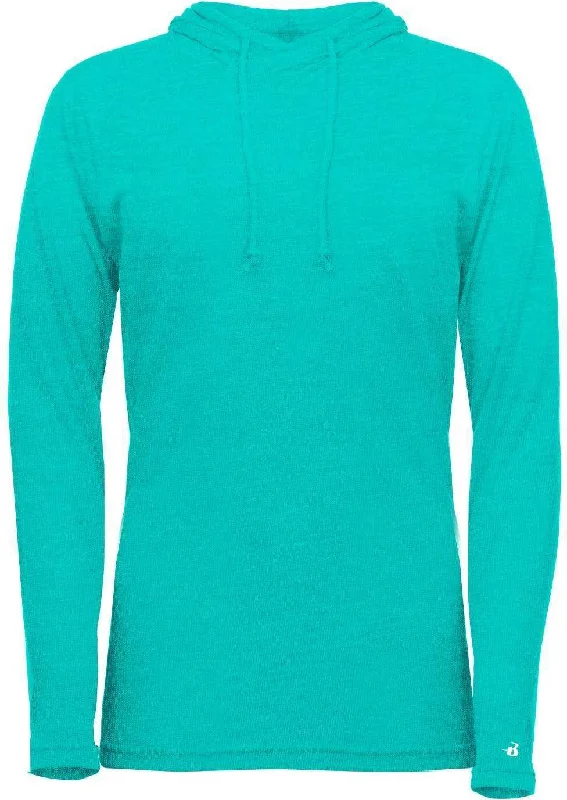 Stock Up and Save Badger Sport 496500 Tri-Blend Surplice Women's Hoodie Tee - Turquoise Stock Up and Save Badger Sport 496500 Tri-Blend Surplice Women's Hoodie Tee - Turquoise