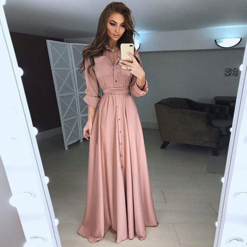 Price Blitz Empire Waist Maxi Shirt Dress