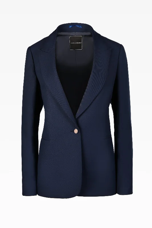 Buy Now Sam French Navy Single Breasted Jacket: Tailored Elegance Essential for Modern Women