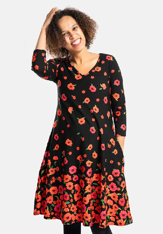 Limited Availability Radley Poppy Border Print Trapeze Dress