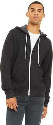 Incredible Offers Bella + Canvas 3739 Unisex Poly-Cotton Fleece Full-Zip Hooded Sweatshirt - Dark Gray Heather Incredible Offers Bella + Canvas 3739 Unisex Poly-Cotton Fleece Full-Zip Hooded Sweatshirt - Dark Gray Heather